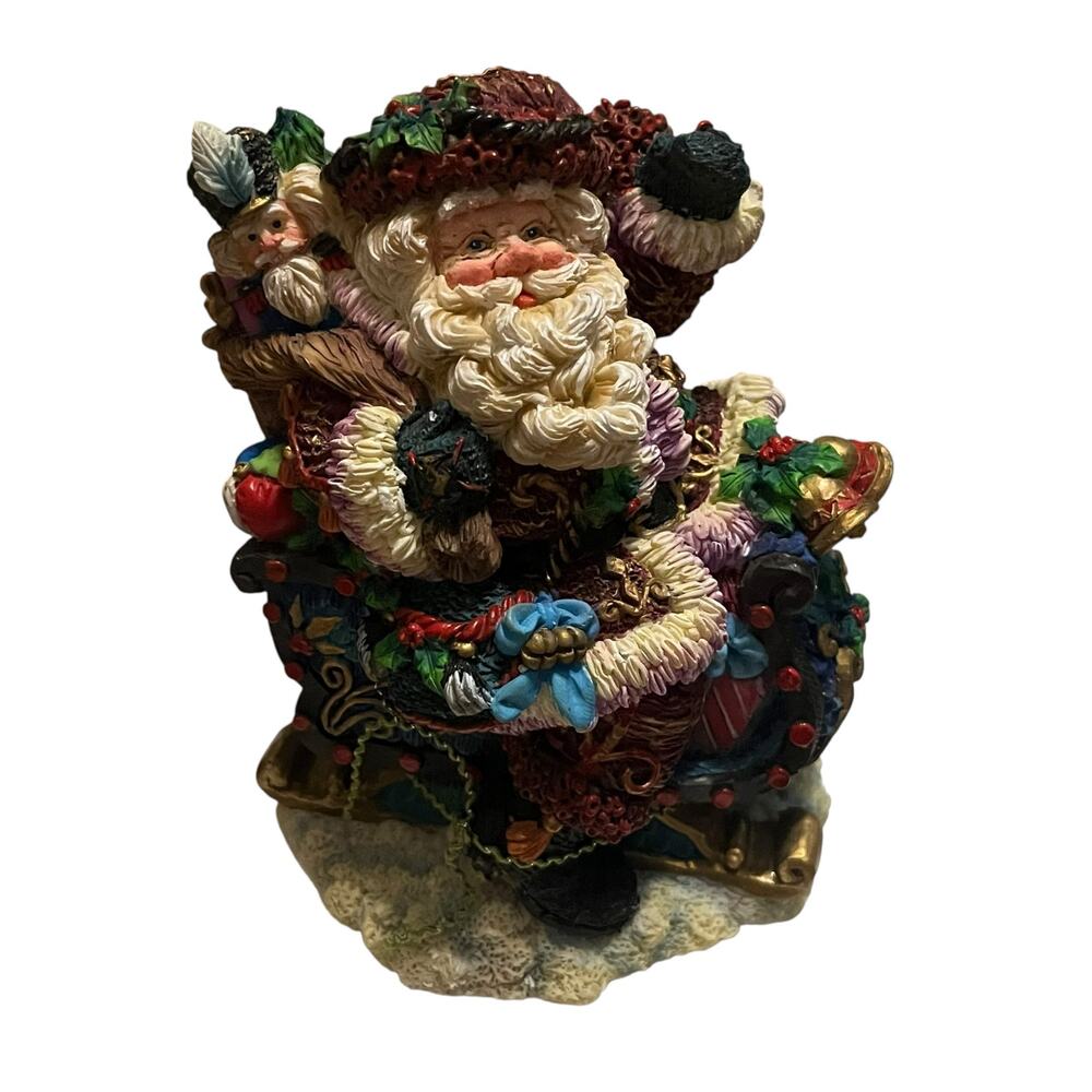 Vintage Crinkle Claus Sled Filled with Joy Limited Edition Figure